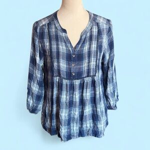 Wrangler Navy Checkered Women's Blouse